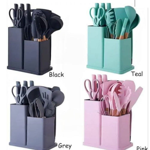 19-Piece Silicone Kitchen Utensil Set